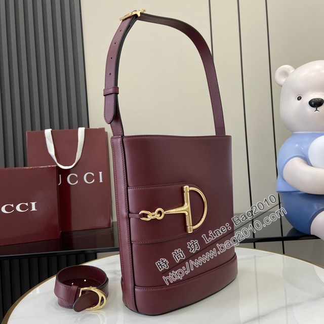 Gucci專櫃古馳2025春夏系列最新款水桶包手提單肩斜挎女包 jh2616型號：833660